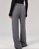 Wool High-Waisted Floor-Length Wide-Leg Pants