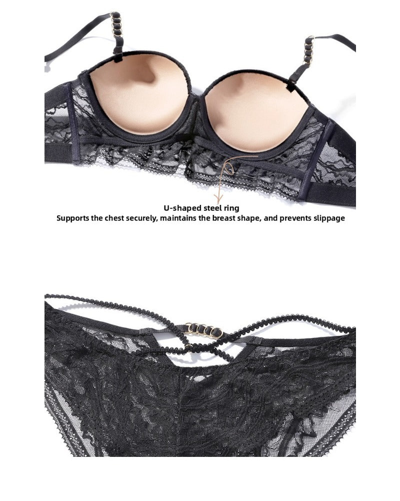 French-style padded push-up bra set