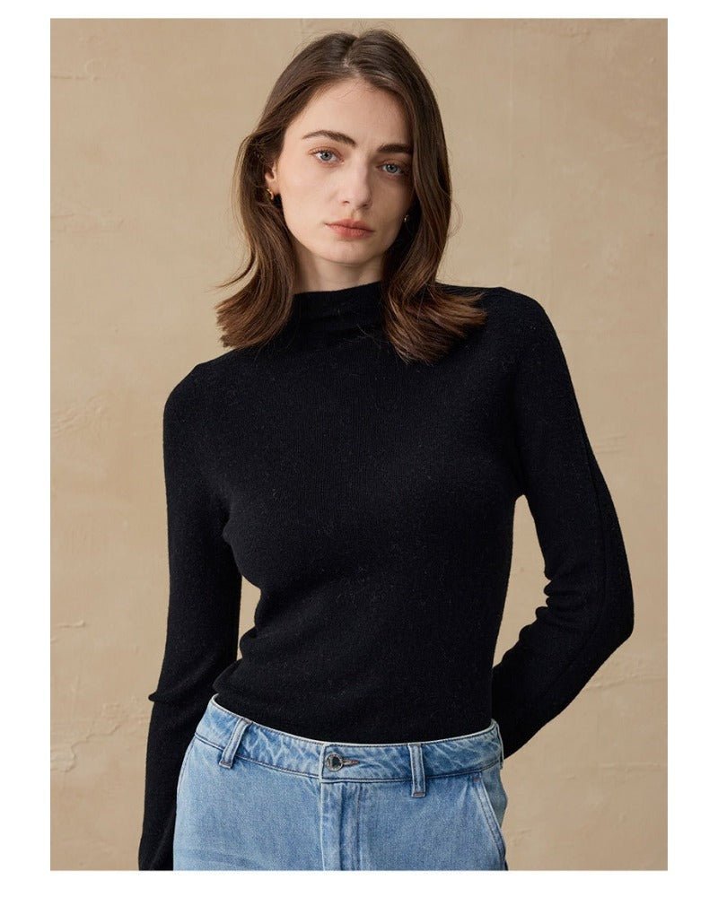 Wool Knitted Turtleneck Pullover Sweater