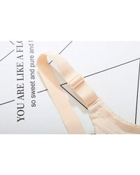 Adjustable cotton-spandex wire-free bra