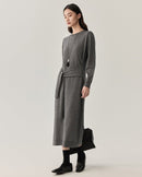 Wool Crew Neck Knit Dress