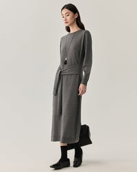 Wool Crew Neck Knit Dress
