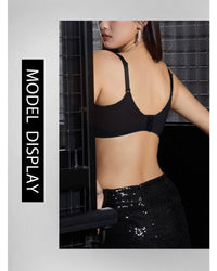 Satin mesh push-up and lifting bra