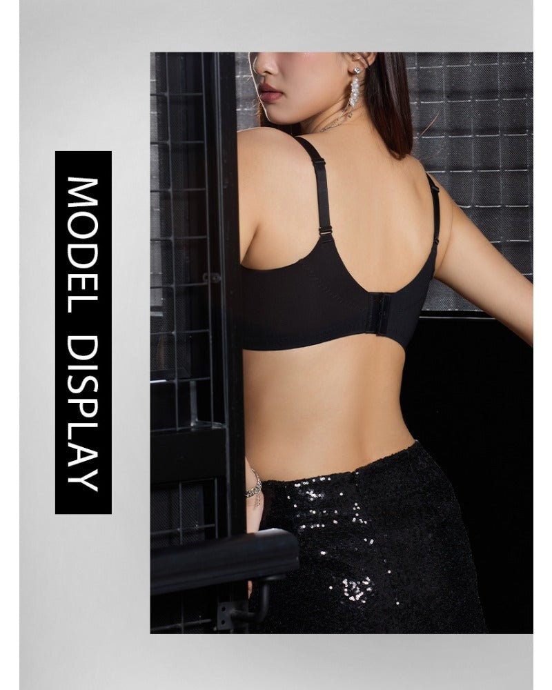 Satin mesh push-up and lifting bra