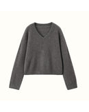 Yak Fleece & Cashmere V-Neck Loose Sweater
