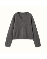 Yak Fleece & Cashmere V-Neck Loose Sweater