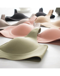 V-neck seamless rimless bra