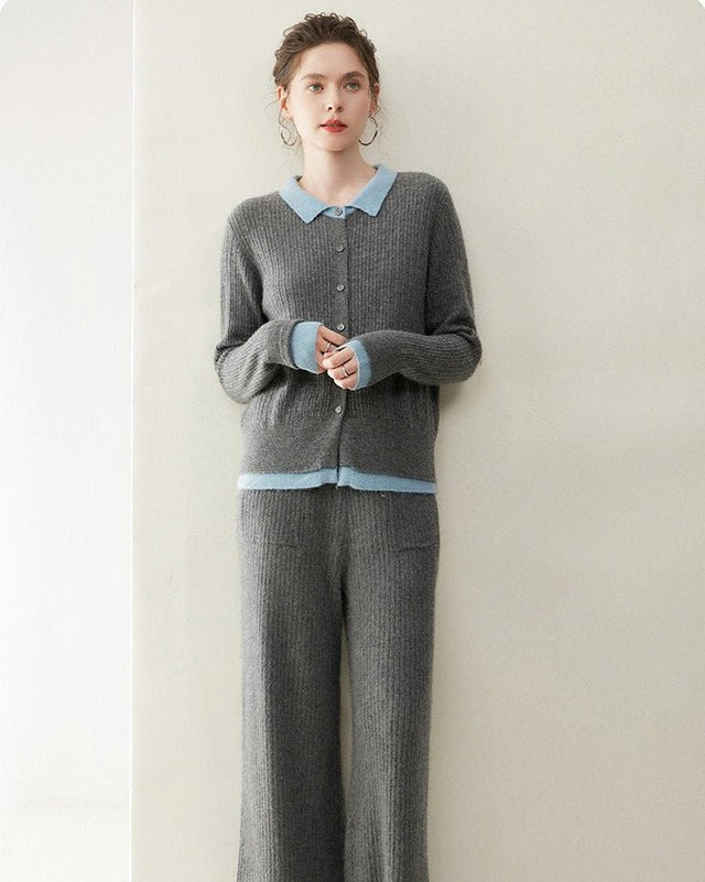 Cashmere Cardigan Collar Sweater