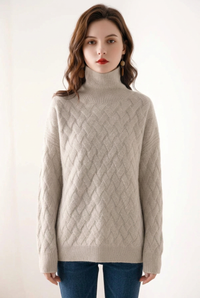 Slouchy Turtleneck Wool Sweater
