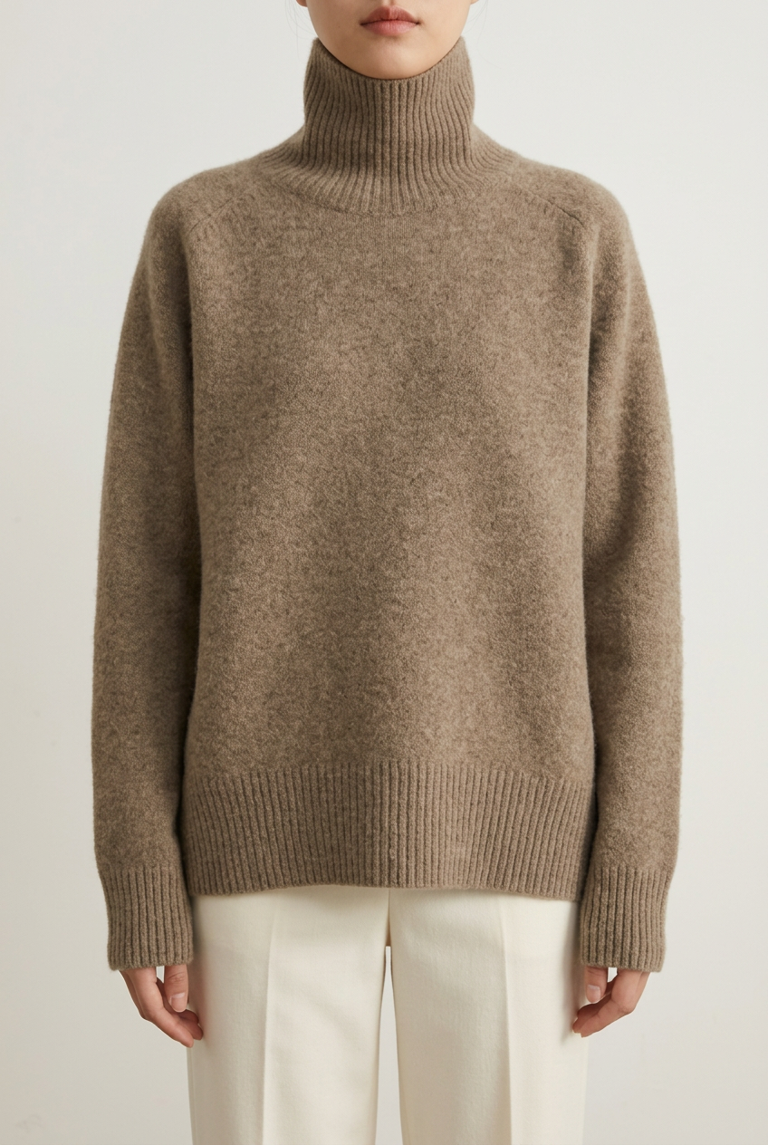 Wool Loose Turtleneck Sweater