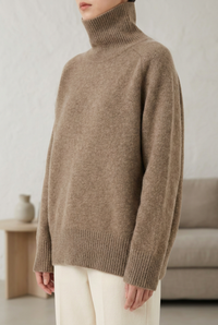 Wool Loose Turtleneck Sweater