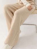 100% Merino Wool Knitted Wide Leg Trousers