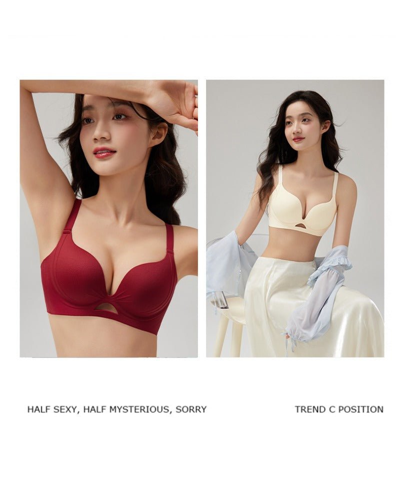 Wire-free push-up lift and seamless bra