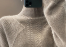 Half High Neck Cashmere Wool Knit Pullover