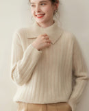 Cashmere Irregular Turtleneck Sweater