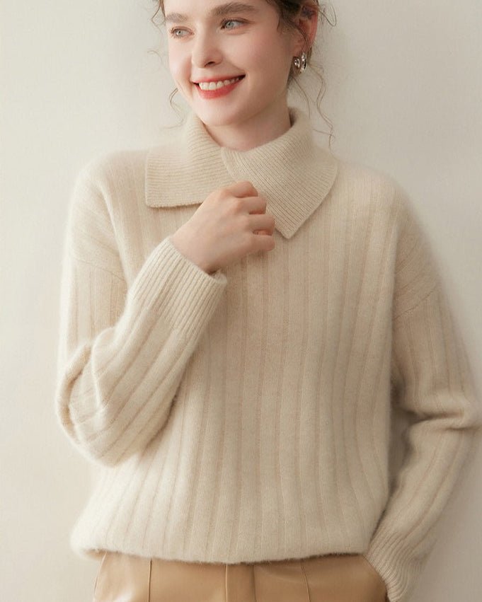 Cashmere Irregular Turtleneck Sweater