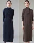 Cashmere Turtleneck Loose-Fitting Casual Dress