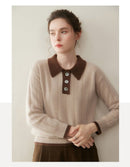 Soft And Skin-Friendly Cashmere Polo Collar Sweater