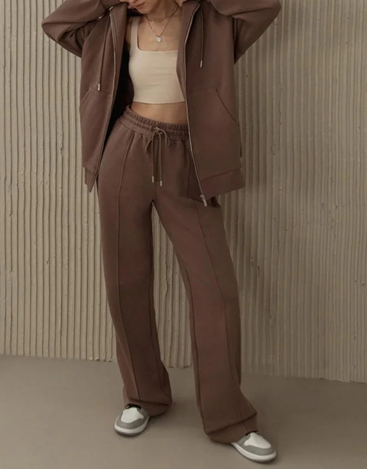 Oversized Fleece Hooded Sweatshirt Tracksuits