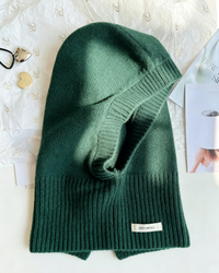 Soft Wool Hooded Neck Warmer Beanie