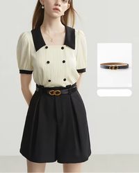 Solid Color High Waist Shorts