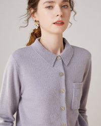 Wool & Cashmere Polo Collar Knit Sweater