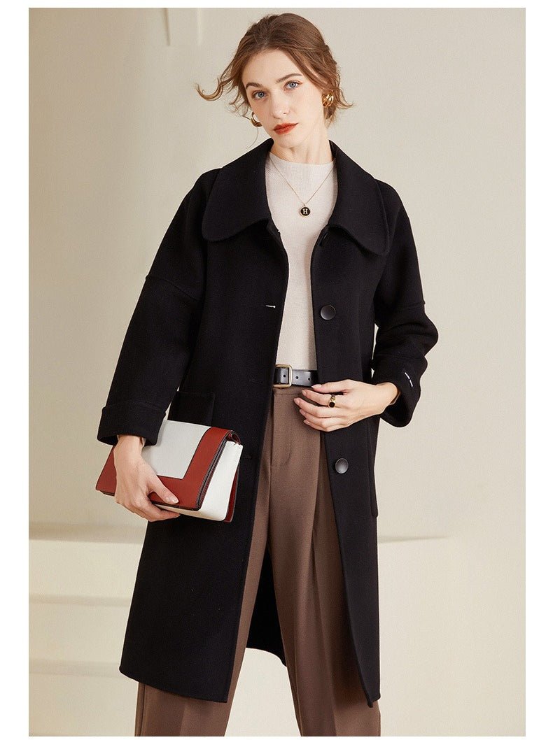 Peter Pan Collar Double-Faced Wool Coat
