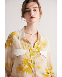 New Printed Mulberry Silk Loose-Fit Shirt