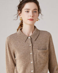 Wool & Cashmere Polo Collar Knit Sweater