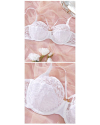 Plus-size lace thin full-cup bra