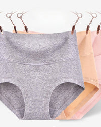 Plus-Size High-Waisted Pure Cotton Panties