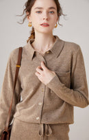 Wool & Cashmere Polo Collar Knit Sweater