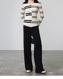 Wool Knit Wide-Leg Floor Pants
