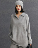 Mid-Length Plus-Size Cashmere Knit Sweater