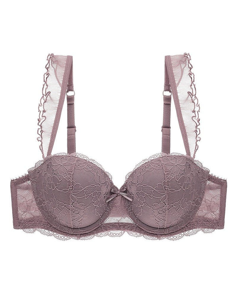 French-style sexy ruffled lace push-up lingerie