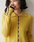 Cashmere Button-Down Knitted Chanel-Style Sweater