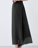 Casual Double-Layered Cropped Straight Leg Pants