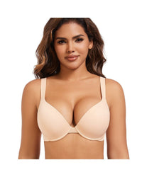 Plus Size Push-Up Deep V Seamless Bra
