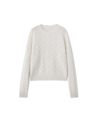 Cashmere Crew Neck Hollow Knitted Sweater