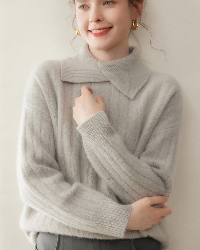Cashmere Irregular Turtleneck Sweater