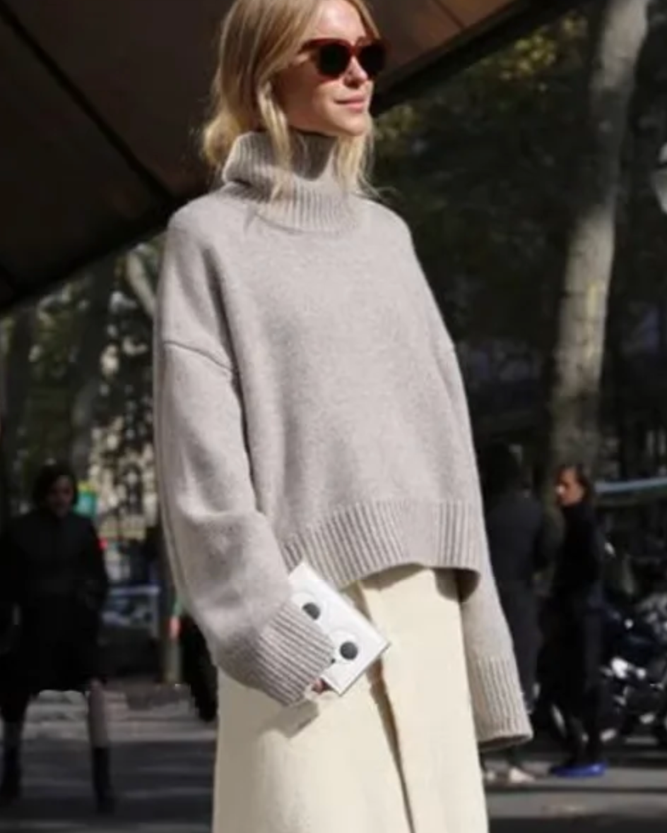 Pure Cashmere Turtleneck Pullover Sweater