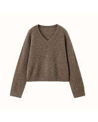 Yak Fleece & Cashmere V-Neck Loose Sweater