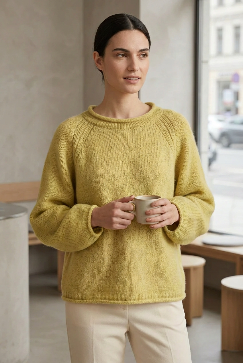 Cashmere Rolled Neck Knit Sweater