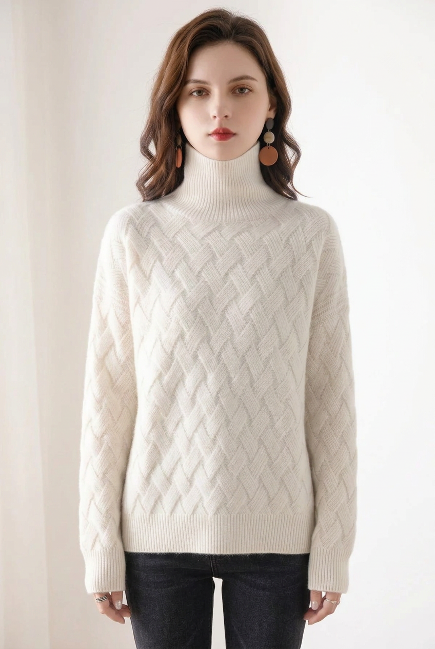 Slouchy Turtleneck Wool Sweater