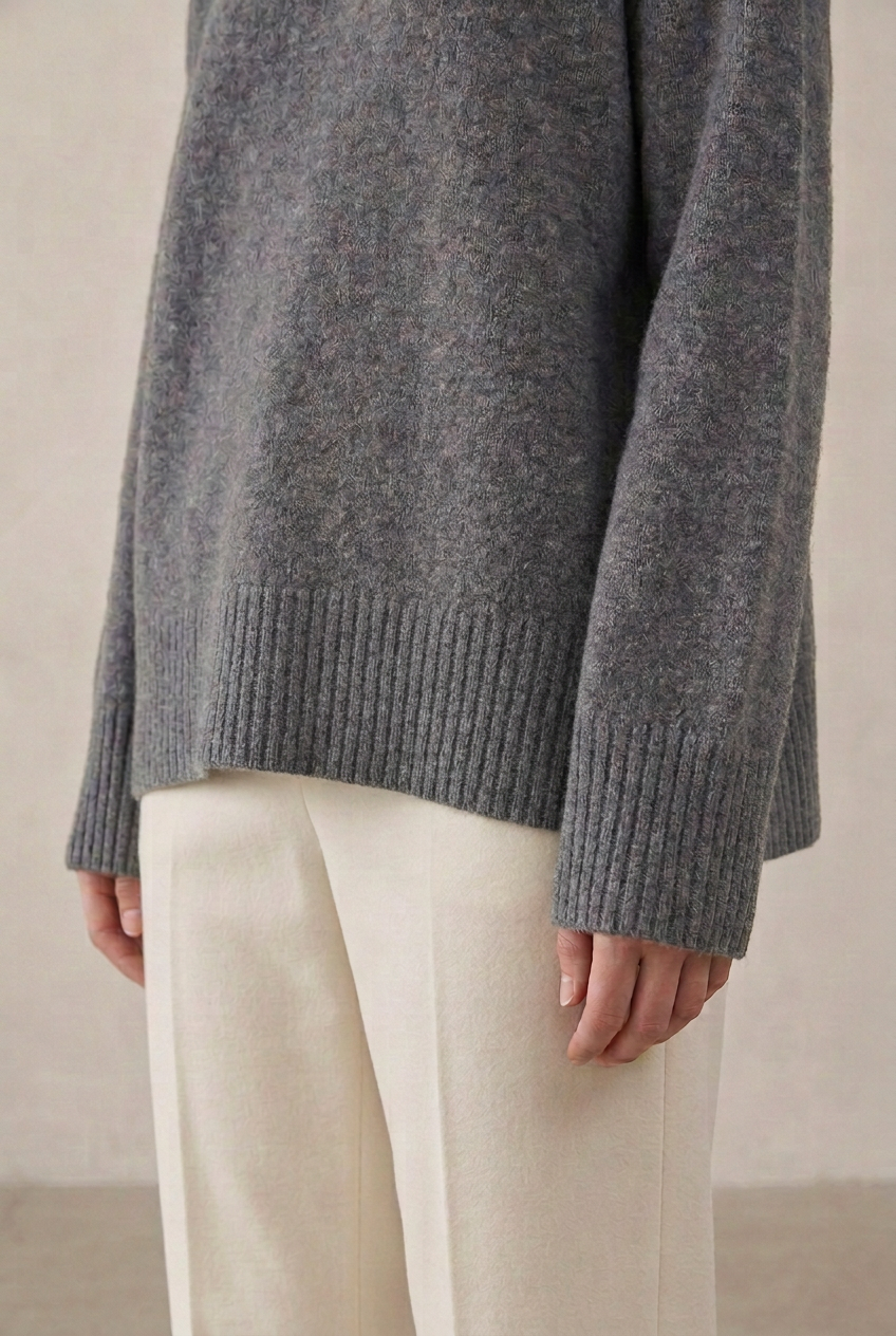 Wool Loose Turtleneck Sweater