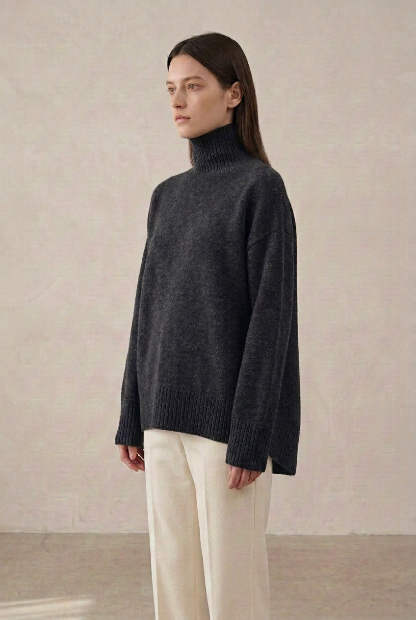 Wool Loose Turtleneck Sweater