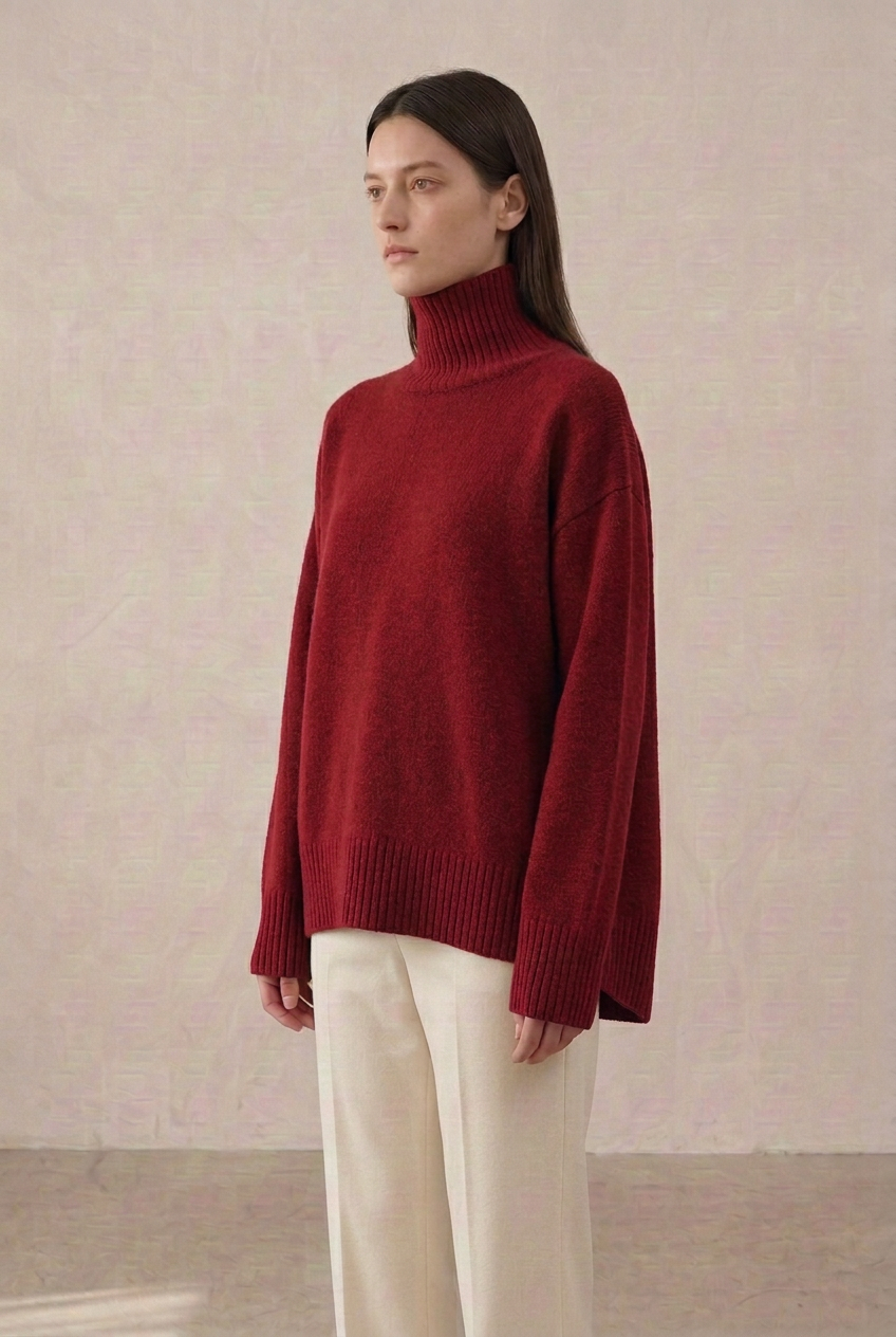 Wool Loose Turtleneck Sweater