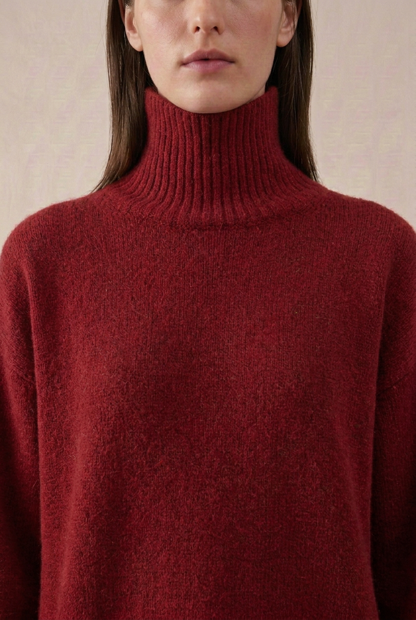 Wool Loose Turtleneck Sweater