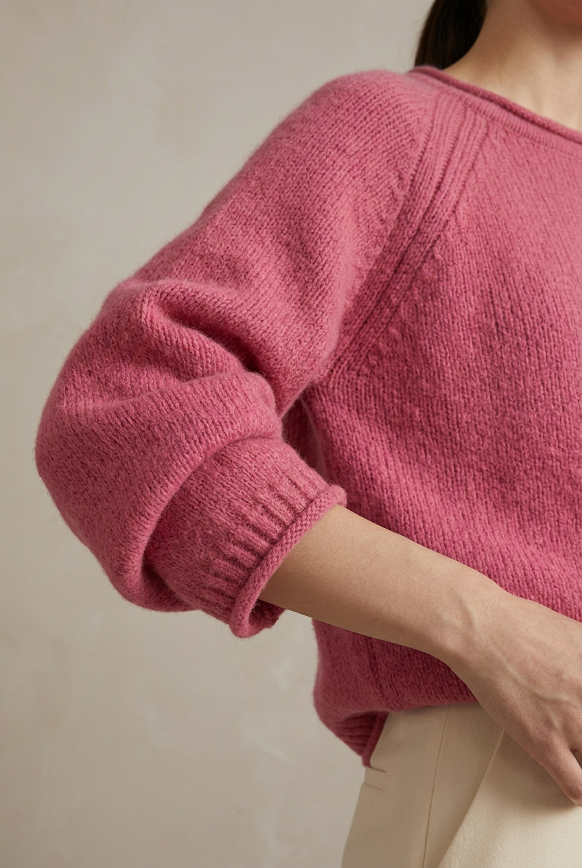 Cashmere Rolled Neck Knit Sweater