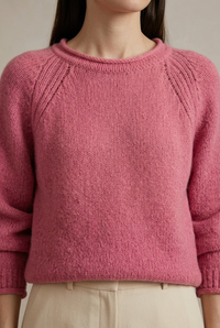 Cashmere Rolled Neck Knit Sweater
